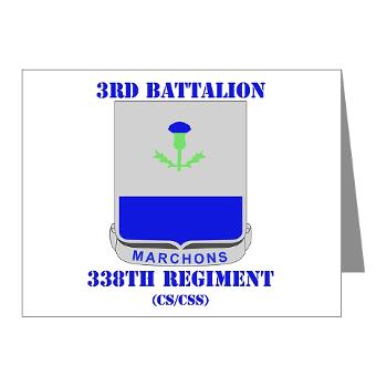 3B338RCSCSS - M01 - 02 - DUI - 3rd Bn- 338th Regiment CS/CSS with Text Note Cards (Pk of 20)
