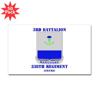 3B338RCSCSS - M01 - 01 - DUI - 3rd Bn- 338th Regiment CS/CSS with Text Sticker (Rectangle 50 pk)