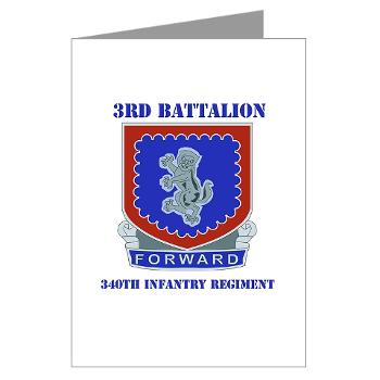 3B340IR - M01 - 02 - DUI - 3rd Bn - 340th Infantry Regiment with Text Greeting Cards (Pk of 10)
