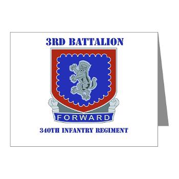 3B340IR - M01 - 02 - DUI - 3rd Bn - 340th Infantry Regiment with Text Note Cards (Pk of 20)