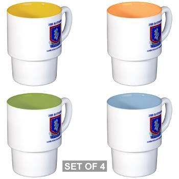 3B340IR - M01 - 03 - DUI - 3rd Bn - 340th Infantry Regiment with Text Stackable Mug Set (4 mugs) - Click Image to Close