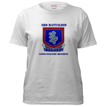 3B340IR - A01 - 04 - DUI - 3rd Bn - 340th Infantry Regiment with Text Women's T-Shirt