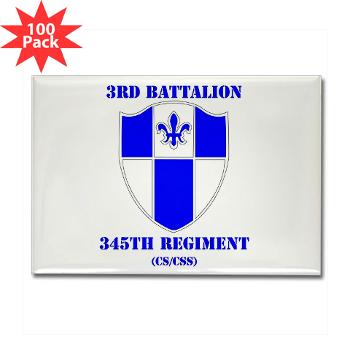 3B345R - M01 - 01 - DUI - 3rd Bn - 345 Regt (CS/CSS) with Text - Rectangle Magnet (100 pack) - Click Image to Close