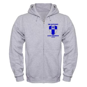 3B345R - A01 - 03 - DUI - 3rd Bn - 345 Regt (CS/CSS) with Text - Zip Hoodie - Click Image to Close
