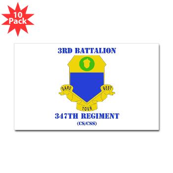 3B347R - M01 - 01 - DUI - 3rd Bn - 347th Regt (CS/CSS) with Text - Sticker (Rectangle 10 pk) - Click Image to Close