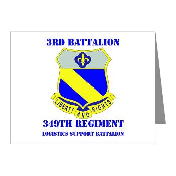 3B349R - M01 - 02 - DUI - 3rd Bn - 349th Regt (LSB) with Text - Note Cards (Pk of 20) - Click Image to Close