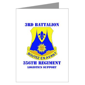 3B356R - M01 - 02 - DUI - 3rd Bn - 356th Regt(LSB) with Text - Greeting Cards (Pk of 10) - Click Image to Close
