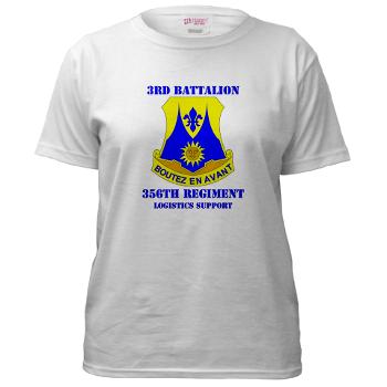 3B356R - A01 - 04 - DUI - 3rd Bn - 356th Regt(LSB) with Text - Women's T-Shirt