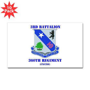 3B360R - M01 - 01 - DUI - 3rd Bn - 360th Regt (CS/CSS) with Text - Sticker (Rectangle 10 pk) - Click Image to Close