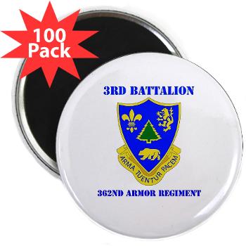 3B362AR - M01 - 01 - DUI - 3rd Bn - 362nd Armor Regiment with Text 2.25" Magnet (100 pack) - Click Image to Close