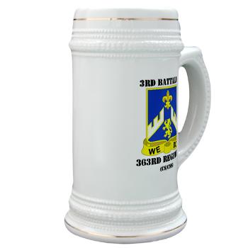 3B363RCSCSS - M01 - 03 - DUI - 3rd Battalion - 363rd Regiment (CS/CSS) with Text - Stein - Click Image to Close
