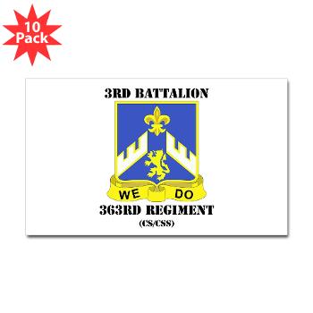 3B363RCSCSS - M01 - 01 - DUI - 3rd Battalion - 363rd Regiment (CS/CSS) with Text - Sticker (Rectangle 10 pk) - Click Image to Close