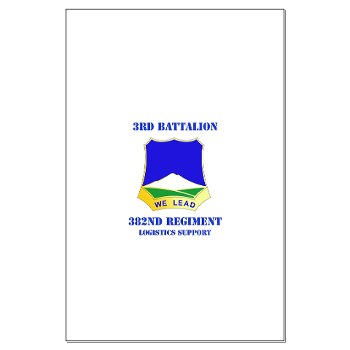 3B382RLS - M01 - 02 - DUI - 3rd Battalion, 382nd Regiment (Logistics Support) with Text - Large Poster - Click Image to Close
