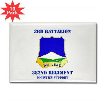 3B382RLS - M01 - 01 - DUI - 3rd Battalion, 382nd Regiment (Logistics Support) with Text - Rectangle Magnet (10 pack)
