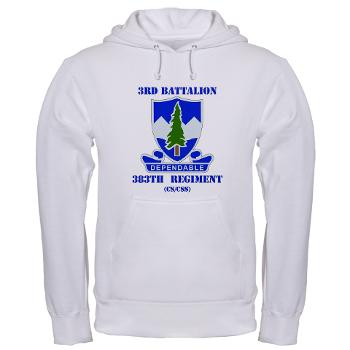 3B383RCSCSS - A01 - 03 - DUI - 3rd Battalion - 383rd Regiment (CS/CSS) with Text - Hooded Sweatshirt
