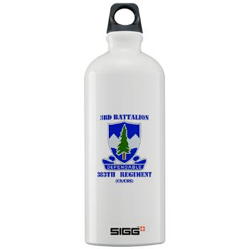3B383RCSCSS - M01 - 03 - DUI - 3rd Battalion - 383rd Regiment (CS/CSS) with Text - Sigg Water Bottle 1.0L