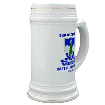 3B383RCSCSS - M01 - 03 - DUI - 3rd Battalion - 383rd Regiment (CS/CSS) with Text - Stein - Click Image to Close