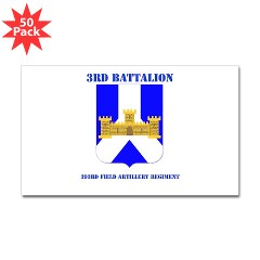 3B393FAR - M01 - 01 - DUI - 3rd Battalion - 393rd Field Altillery Regiment with Text Sticker (Rectangle 50 pk) - Click Image to Close