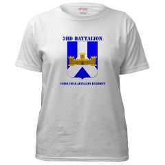 3B393FAR - A01 - 04 - DUI - 3rd Bn - 393rd Field Artillery Regiment with Text - Women's T-Shirt
