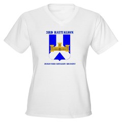 3B393FAR - A01 - 04 - DUI - 3rd Bn - 393rd Field Artillery Regiment with Text - Women's V-Neck T-Shirt