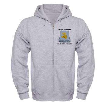 3B395AR - A01 - 03 - DUI - 3rd Bn - 395th Armor Regiment with Text Zip Hoodie - Click Image to Close