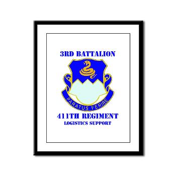 3B411R - M01 - 02 - DUI - 3rd Bn - 411th Regt (LS) with Text - Framed Panel Print - Click Image to Close