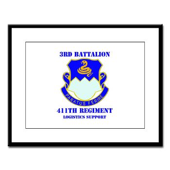 3B411R - M01 - 02 - DUI - 3rd Bn - 411th Regt (LS) with Text - Large Framed Print - Click Image to Close