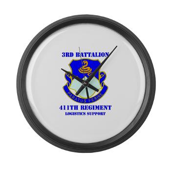 3B411R - M01 - 03 - DUI - 3rd Bn - 411th Regt (LS) with Text - Large Wall Clock