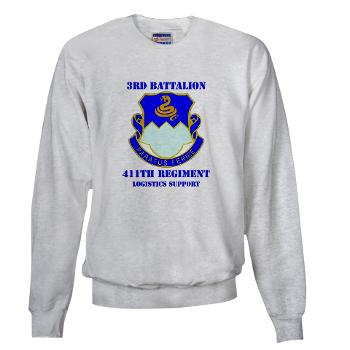 3B411R - A01 - 03 - DUI - 3rd Bn - 411th Regt (LS) with Text - Sweatshirt - Click Image to Close