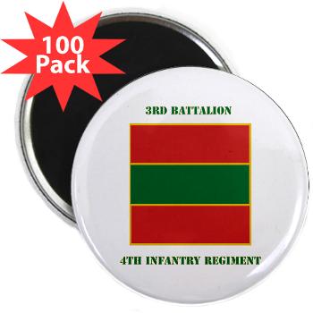 3B4IR - M01 - 01 - DUI - 3rd Battalion 4th Infantry Rgt with Text 2.25" Magnet (100 pack)