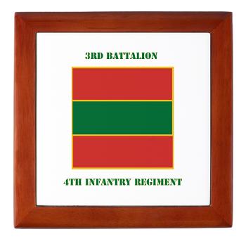 3B4IR - M01 - 03 - DUI - 3rd Battalion 4th Infantry Rgt with Text Keepsake Box