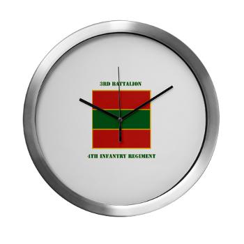 3B4IR - M01 - 03 - DUI - 3rd Battalion 4th Infantry Rgt with Text Modern Wall Clock