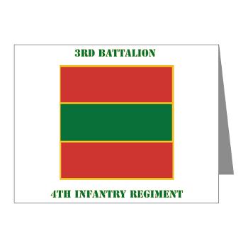3B4IR - M01 - 02 - DUI - 3rd Battalion 4th Infantry Rgt with Text Note Cards (Pk of 20)