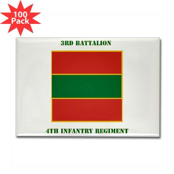 3B4IR - M01 - 01 - DUI - 3rd Battalion 4th Infantry Rgt with Text Rectangle Magnet (100 pack)