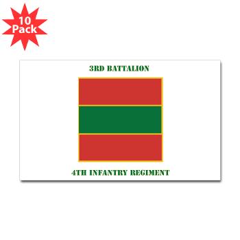3B4IR - M01 - 01 - DUI - 3rd Battalion 4th Infantry Rgt with Text Sticker (Rectangle 10 pk)