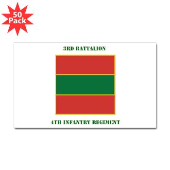 3B4IR - M01 - 01 - DUI - 3rd Battalion 4th Infantry Rgt with Text Sticker (Rectangle 50 pk)