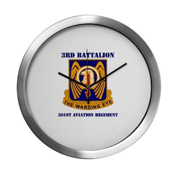 3B501AR - M01 - 03 - DUI - 3rd Bn - 501st Avn Regt with Text - Modern Wall Clock - Click Image to Close