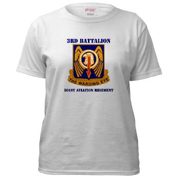 3B501AR - A01 - 04 - DUI - 3rd Bn - 501st Avn Regt with Text - Women's T-Shirt