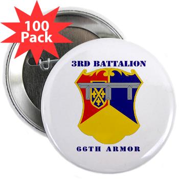 3B66A - M01 - 01 - DUI - 3rd Battalion, 66th Armor with Text - 2.25" Button (100 pack)