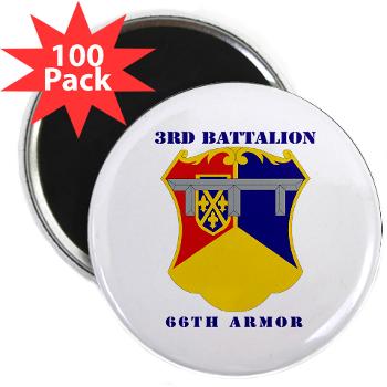 3B66A - M01 - 01 - DUI - 3rd Battalion, 66th Armor with Text - 2.25" Magnet (100 pack)