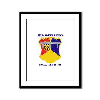 3B66A - M01 - 02 - DUI - 3rd Battalion, 66th Armor with Text - Framed Panel Print