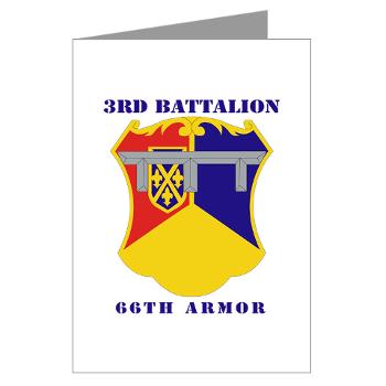 3B66A - M01 - 02 - DUI - 3rd Battalion, 66th Armor with Text - Greeting Cards (Pk of 20)