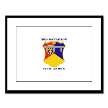 3B66A - M01 - 02 - DUI - 3rd Battalion, 66th Armor with Text - Large Framed Print