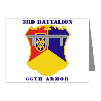 3B66A - M01 - 02 - DUI - 3rd Battalion, 66th Armor with Text - Note Cards (Pk of 20) - Click Image to Close