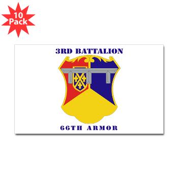 3B66A - M01 - 01 - DUI - 3rd Battalion, 66th Armor with Text - Sticker (Rectangle 10 pk)