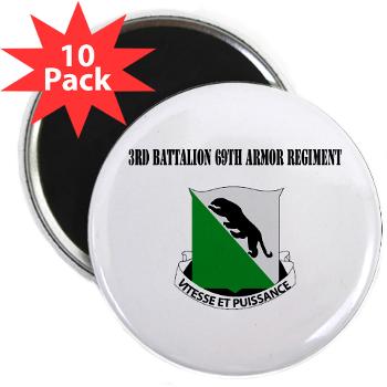 3B69AR - 3rd Battalion, 69th Armor Regiment with Text - 2.25" Magnet (10 pack)