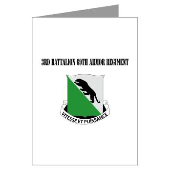 3B69AR - 3rd Battalion, 69th Armor Regiment with Text - Greeting Cards (Pk of 10)