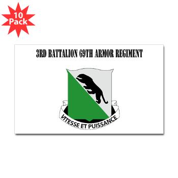 3B69AR - 3rd Battalion, 69th Armor Regiment with Text - Sticker (Rectangle 10 pk)