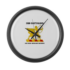 3B6FAR - M01 - 03 - DUI - 3rd Battalion - 6th Field Artillery Regiment with Text Large Wall Clock