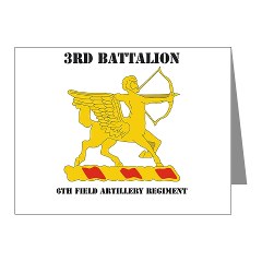 3B6FAR - M01 - 02 - DUI - 3rd Battalion - 6th Field Artillery Regiment with Text Note Cards (Pk of 20)